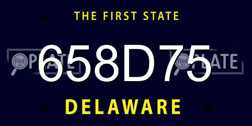 658D75 Delaware License Plate