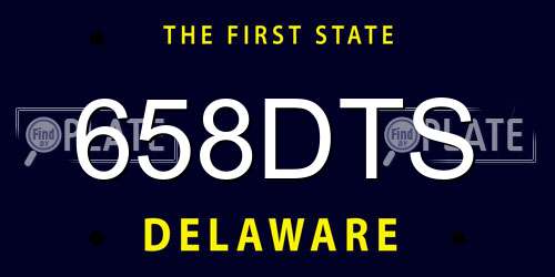 658DTS Delaware License Plate