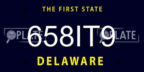 658IT9 Delaware License Plate