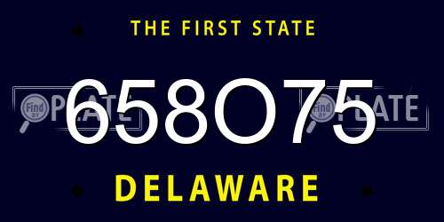 658O75 Delaware License Plate
