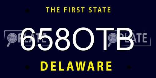 658OTB Delaware License Plate