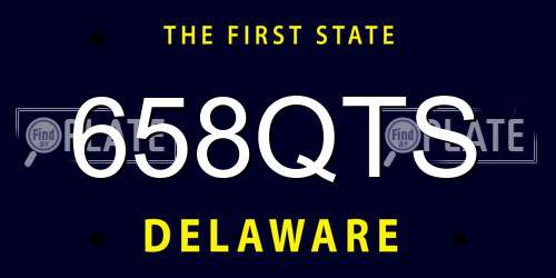 658QTS Delaware License Plate