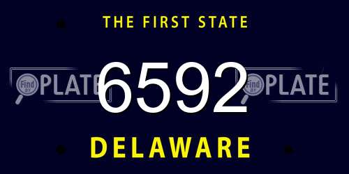 6592 Delaware License Plate