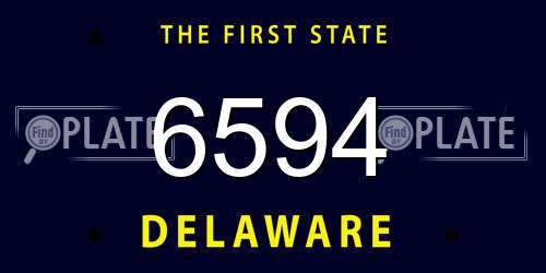 6594 Delaware License Plate