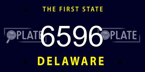 6596 Delaware License Plate