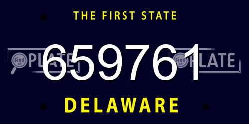 659761 Delaware License Plate