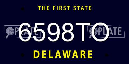 6598TO Delaware License Plate