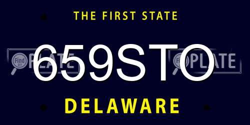 659STO Delaware License Plate