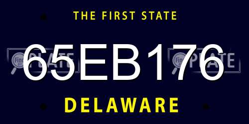 65EB176 Delaware License Plate