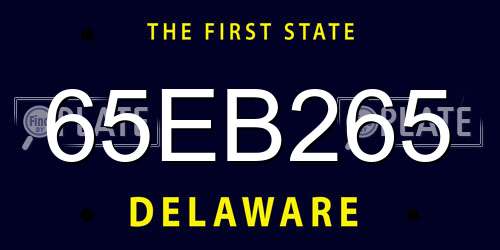 65EB265 Delaware License Plate