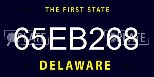 65EB268 Delaware License Plate
