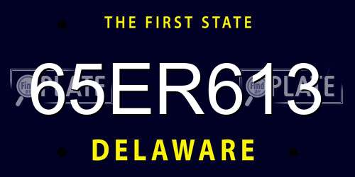 65ER613 Delaware License Plate