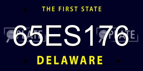 65ES176 Delaware License Plate