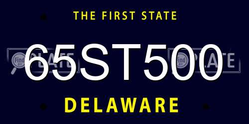 65ST500 Delaware License Plate