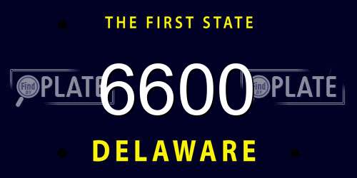 6600 Delaware License Plate