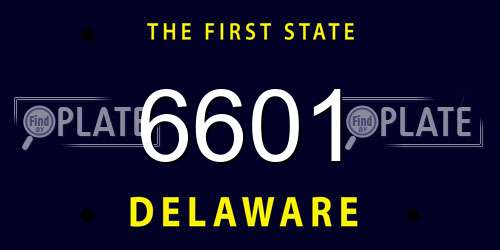 6601 Delaware License Plate