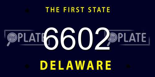 6602 Delaware License Plate