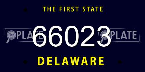 66023 Delaware License Plate