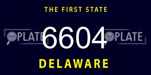 6604 Delaware License Plate