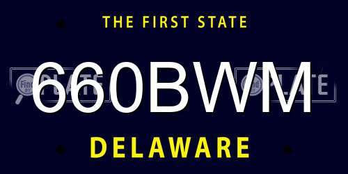 660BWM Delaware License Plate