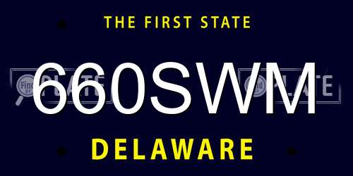 660SWM Delaware License Plate