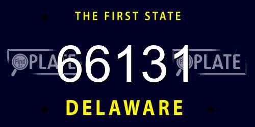 66131 Delaware License Plate