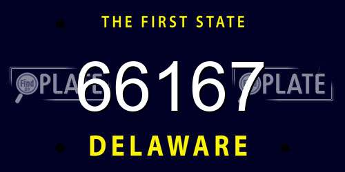 66167 Delaware License Plate