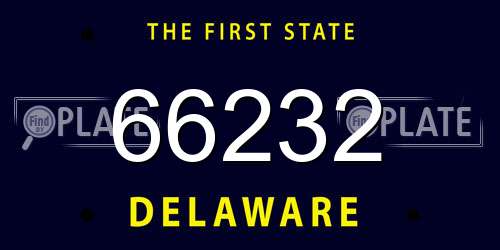 66232 Delaware License Plate