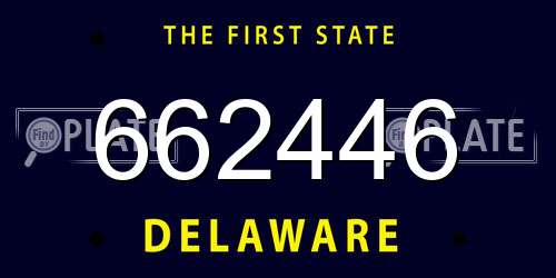 662446 Delaware License Plate