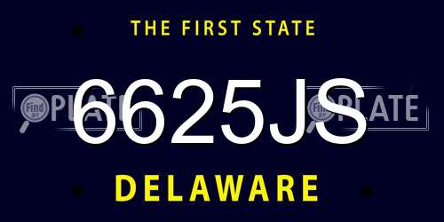 6625JS Delaware License Plate