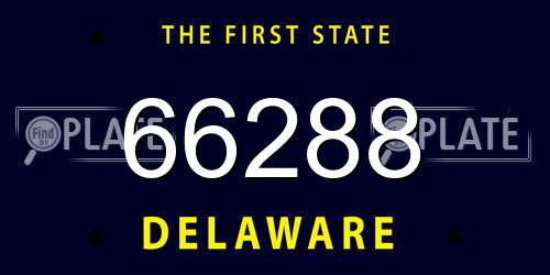 66288 Delaware License Plate