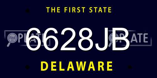 6628JB Delaware License Plate