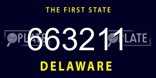 663211 Delaware License Plate