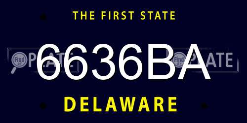 6636BA Delaware License Plate