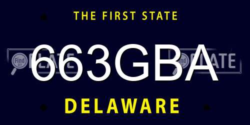 663GBA Delaware License Plate
