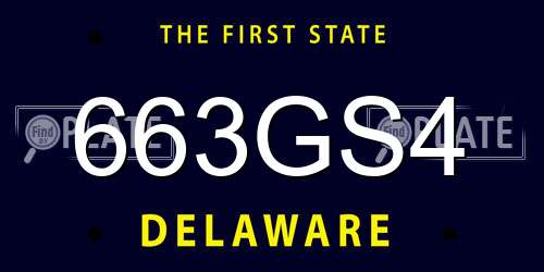663GS4 Delaware License Plate