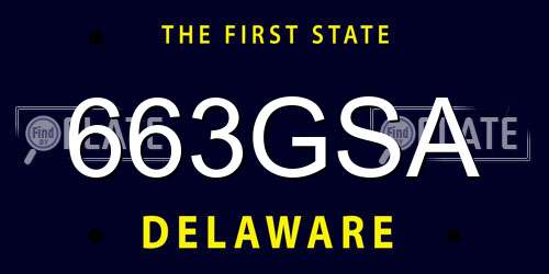 663GSA Delaware License Plate