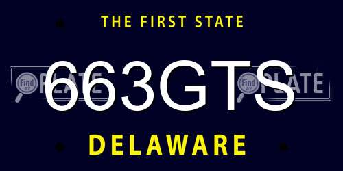 663GTS Delaware License Plate