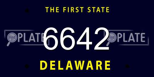 6642 Delaware License Plate