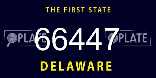 66447 Delaware License Plate