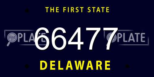 66477 Delaware License Plate