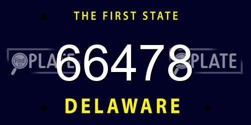 66478 Delaware License Plate