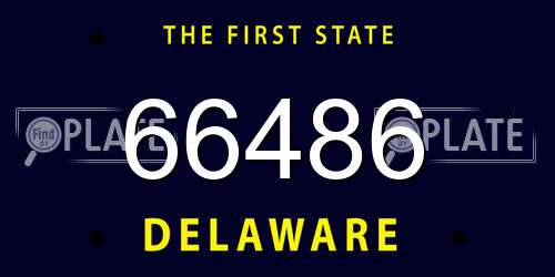 66486 Delaware License Plate
