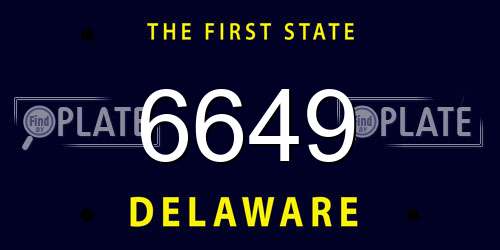 6649 Delaware License Plate
