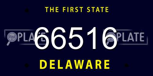 66516 Delaware License Plate