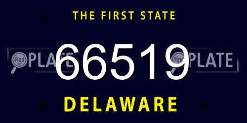 66519 Delaware License Plate