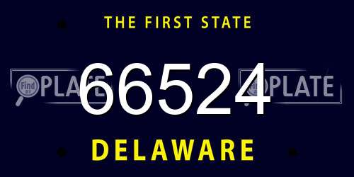 66524 Delaware License Plate