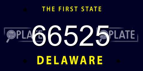 66525 Delaware License Plate