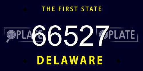 66527 Delaware License Plate