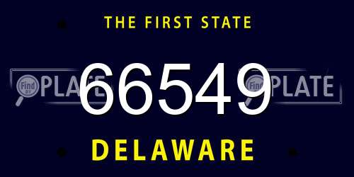 66549 Delaware License Plate